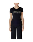 GUESS CN SS LOGO LACE TEE JET BLACK A996