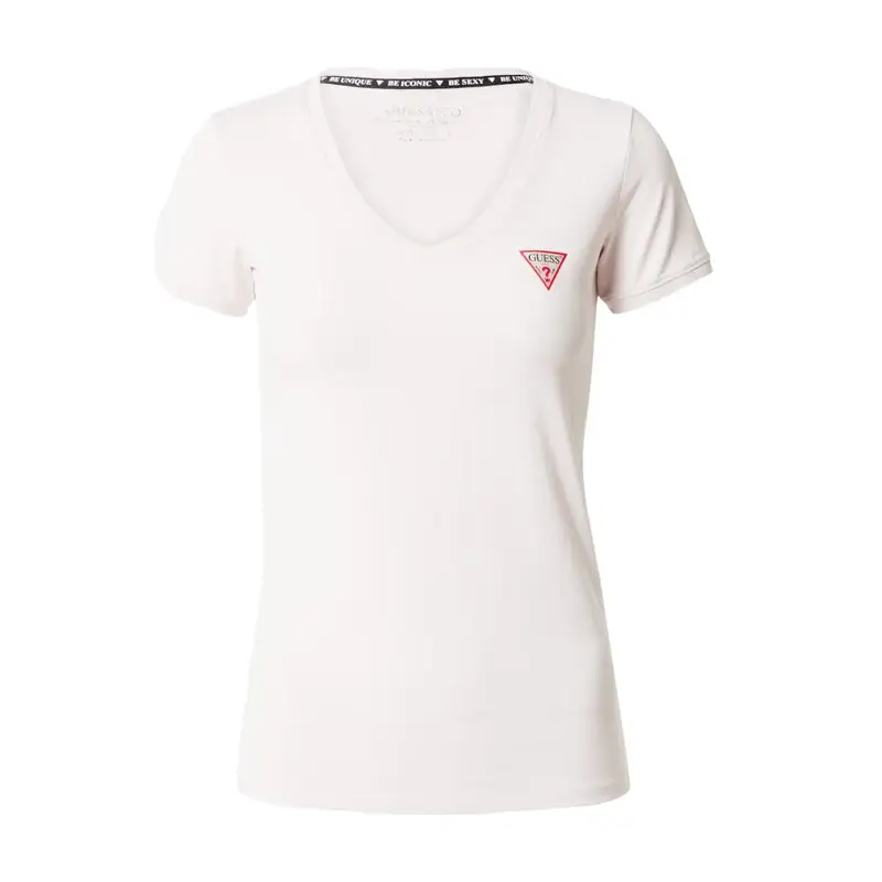 GUESS N SS VN MINI TRIANGLE TEE LOW KEY PINK - textil