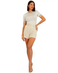 GUESS ROSIE 4G RN SS SWEATER CREAM WHITE