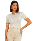 GUESS ROSIE 4G RN SS SWEATER CREAM WHITE