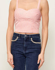 GUESS SS TECLA BUSTIER PINK WHITE STRIPE