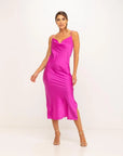 KALHUA VESTIDO LENCERO FUCSIA - TALLA ÚNICA