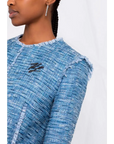 KARL LAGERFELD BOUCLE JACKET W/FRINGES BLUE MIX