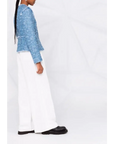 KARL LAGERFELD BOUCLE JACKET W/FRINGES BLUE MIX