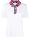 KARL LAGERFELD BOUCLE POLO T-SHIRT WHITE