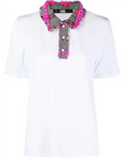 KARL LAGERFELD BOUCLE POLO T-SHIRT WHITE