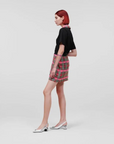KARL LAGERFELD BOUCLE SKIRT PINK CHECK