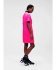KARL LAGERFELD CADY DRESS W/ DRAWCORD WAIST FUCSIA