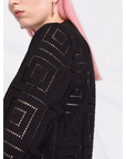 KARL LAGERFELD KL BRODERIE ANGLAISE BLAZER BLACK