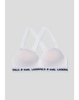 KARL LAGERFELD PADDED LOGO BRA WHITE