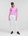 KARL LAGERFELD PANTS SKINNY DENIM LOGO WHITE