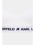 KARL LAGERFELD PEEPHOLE LOGO BRA WHITE