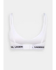 KARL LAGERFELD PEEPHOLE LOGO BRA WHITE