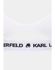 KARL LAGERFELD PEEPHOLE LOGO BRA WHITE
