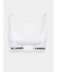 KARL LAGERFELD PEEPHOLE LOGO BRA WHITE