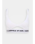 KARL LAGERFELD PEEPHOLE LOGO BRA WHITE