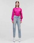 KARL LAGERFELD RHINESTONE SPLASH DENIM PANTS