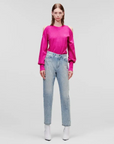 KARL LAGERFELD RHINESTONE SPLASH DENIM PANTS