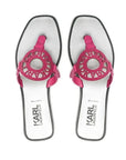 KARL LAGERFELD SKOOT RING LOGO TOE POST FUSCHIA