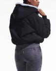 KARL LAGERFGELD KLXCD FAUX FUR BOMBER BLACK