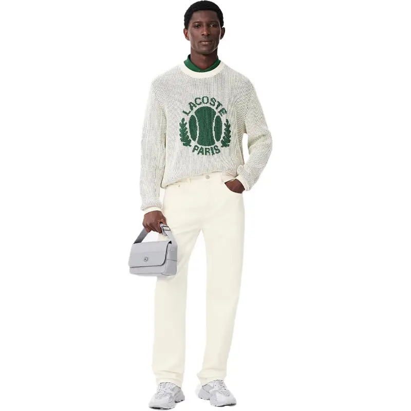 LACOSTE PANTALON 5 POCHES FARINE