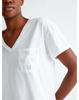 LIU JO CAMISETA DE MANGA CORTA BOLSILLO BLANCA