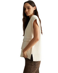 LIU JO JERSEY CON CUELLO EN PICO DE PUNTO NATURALE
