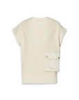 LIU JO JERSEY CON CUELLO EN PICO DE PUNTO NATURALE