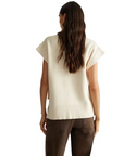 LIU JO JERSEY CON CUELLO EN PICO DE PUNTO NATURALE