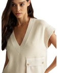 LIU JO JERSEY CON CUELLO EN PICO DE PUNTO NATURALE