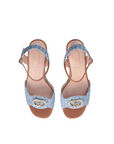 LIU JO SANDALIA ZEPPA EN DENIM MONOGRAM AZUL