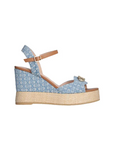 LIU JO SANDALIA ZEPPA EN DENIM MONOGRAM AZUL