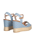 LIU JO SANDALIA ZEPPA EN DENIM MONOGRAM AZUL