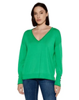 LIU JO SWEATER CON CUELLO EN V JELLY GREEN