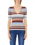 LIU JO SWEATER MULTICOLOR STRIPES L