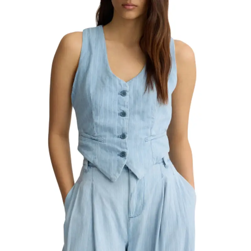 LIU JO WAISTCOAT DEN.BLUE LT.STRIPE W