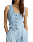LIU JO WAISTCOAT DEN.BLUE LT.STRIPE W