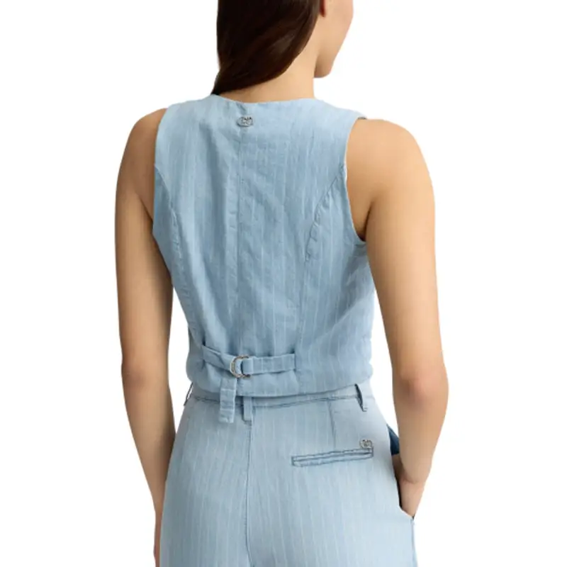 LIU JO WAISTCOAT DEN.BLUE LT.STRIPE W