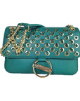LOVE MOSCHINO BANDOLERA VERDE CON TACHAS DORADAS - TALLA ÚNICA