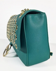 LOVE MOSCHINO BANDOLERA VERDE CON TACHAS DORADAS - TALLA ÚNICA