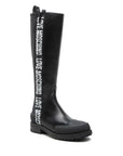 LOVE MOSCHINO BOTA ALTA BLACK CALF BLACK NYLON