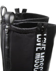 LOVE MOSCHINO BOTA ALTA BLACK CALF BLACK NYLON