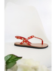 LOVE MOSCHINO SANDALIAS PLANAS ROJAS