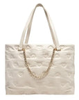 LOVE MOSCHINO SHOPPER ACOLCHADO MARFIL - TALLA ÚNICA