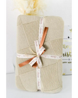 MANTA DE CUADROS BEIGE