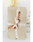 MANTA DE CUADROS BEIGE
