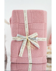 MANTA DE CUADROS ROSA
