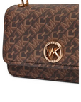 MICHAEL KORS DELANCEY BRN/LUGGAGE SM EW TH CHAIN - TALLA ÚNICA