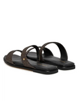 MICHAEL KORS JAIDA FLAT SANDAL BROWN/BLACK