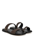 MICHAEL KORS JAIDA FLAT SANDAL BROWN/BLACK